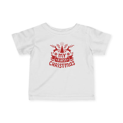 My First Christmas Infant Tee | Baby Christmas Shirt, Red Holiday Graphic | Baby T-Shirt | Baby First Christmas