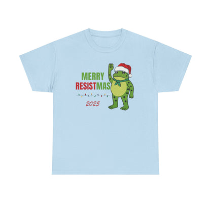 Merry Resistmas 2025 Tee, Funny Holiday T-Shirt, Christmas Gift, Unisex Cotton Top, Trendy Party Apparel, 2025 Celebratory Wear