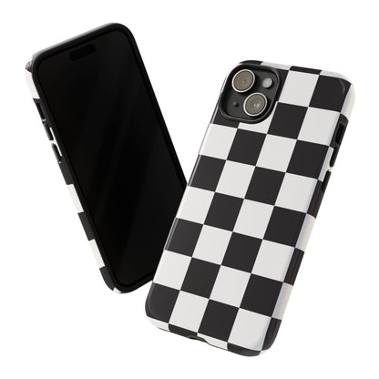 Black and White Checker iPhone Case, Stylish iPhone Cover for Teens, Holiday Gift, Unique Mobile Accessories, Tough Protection