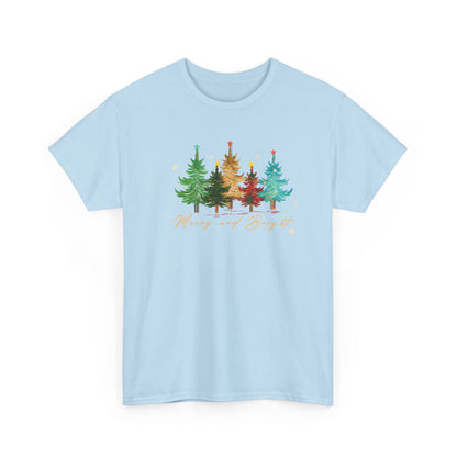 Merry and Bright Trees, Women's Christmas Shirt, Womans Holiday Shirt,Christmas Gift,Chic Winter Shirt,Cute Holiday Tee,Christmas Tree Shirt