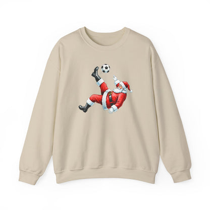 Festive Santa Soccer Crewneck Sweatshirt, Christmas Apparel, Winter Fashion, Holiday Gifts, Sports Lover, Cute Santa Design