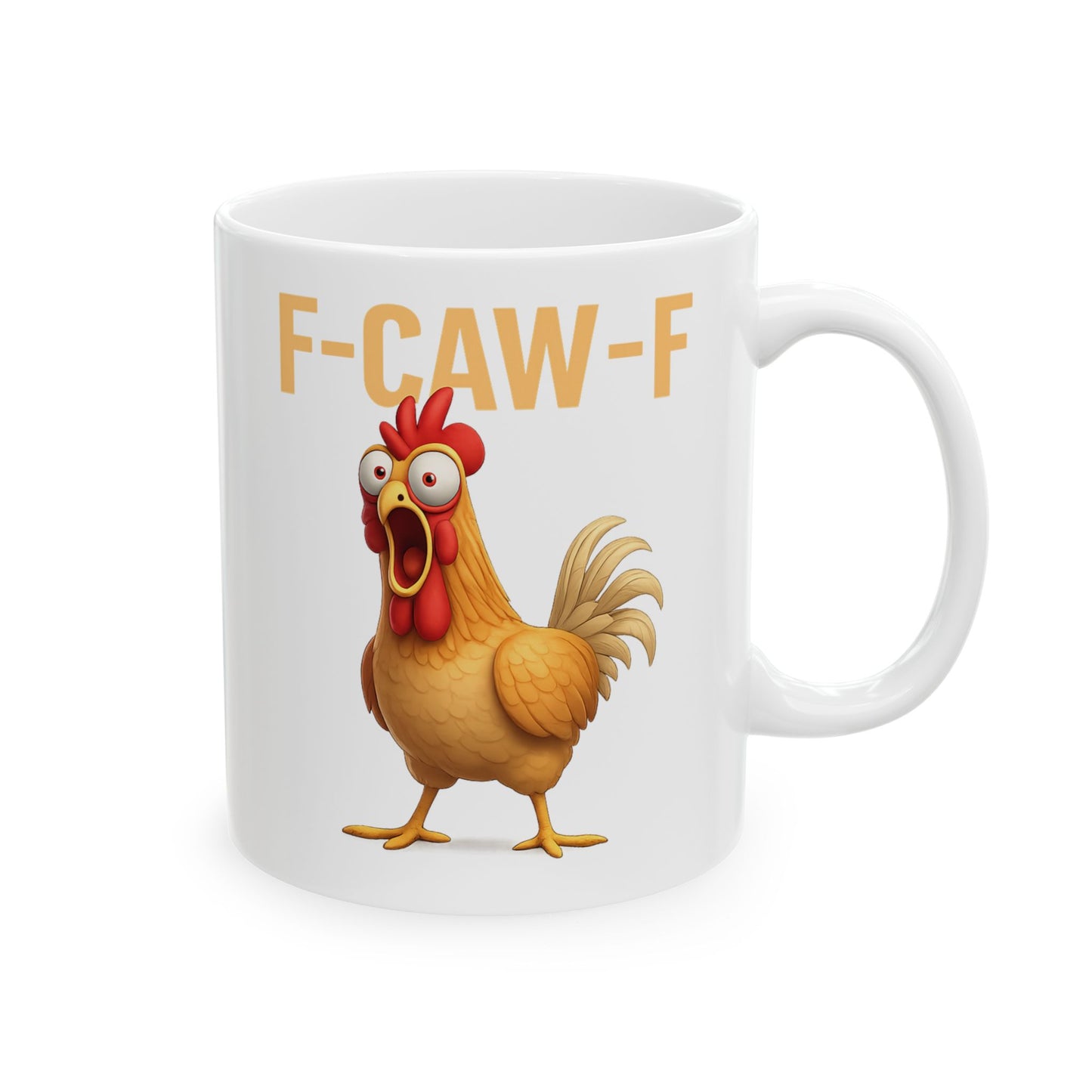 Funny Chicken Mug F-Caw-ny Coffee Mug, Adult Humor Farm Mug, Chicken Meme Cup, Farm Animal Gift, 11oz 15oz