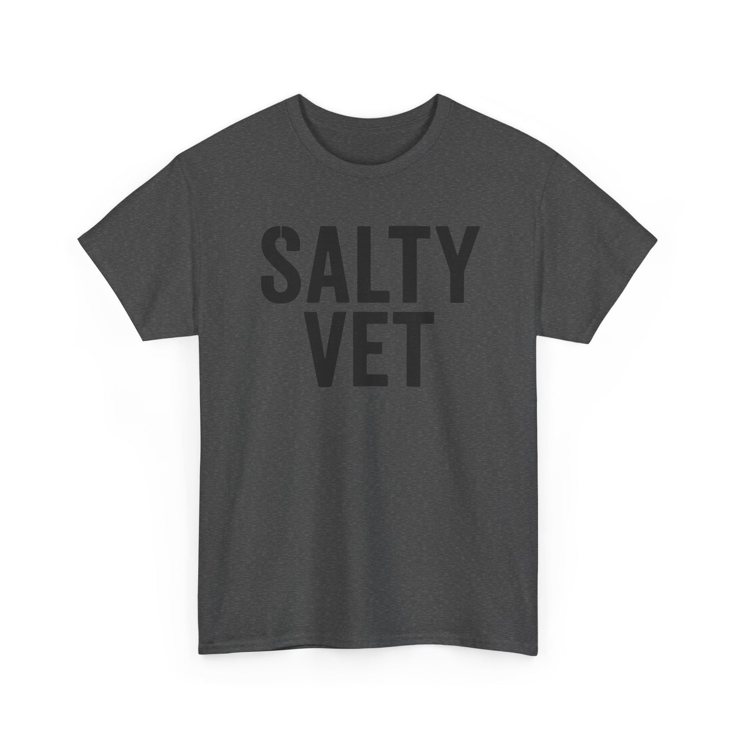 Salty Vet Unisex Heavy Cotton Tee, Funny Gift For Veteran, Casual Shirt, Animal Lover Apparel, Unique Gift for Veterinarians