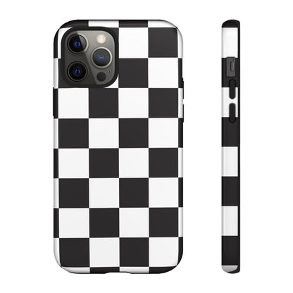 Black and White Checker iPhone Case, Stylish iPhone Cover for Teens, Holiday Gift, Unique Mobile Accessories, Tough Protection
