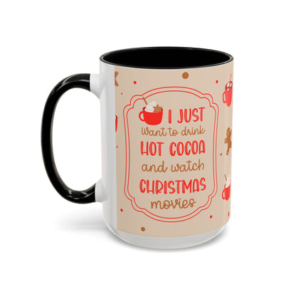 Festive Accent Coffee Mug, Holiday Gift, Hot Chocolate Lover, Christmas Decor, Winter Vibes, Cozy Mugs, Gift for her