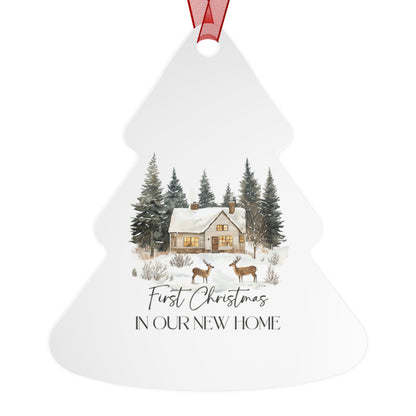 Personalized Christmas Ornaments, First Christmas in Our New Home, Ceramic Christmas Decor, Gift for Couples, Family Keepsake