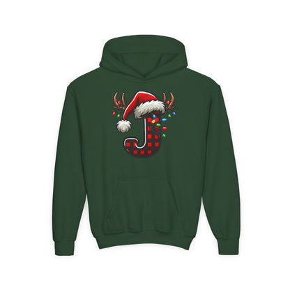 Personalized Festive Reindeer Hoodie for Kids, Christmas Sweatshirt hoodie, Holiday Gift, Cozy Winter Attire, Personalized Youth Hoody