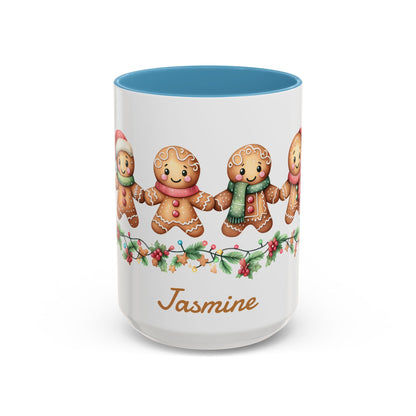 Personalized Gingerbread Friends Coffee Mug, Holiday Mug, Christmas Decor, Personalized Coffee Cup, Gift for Her, Winter Wonderland