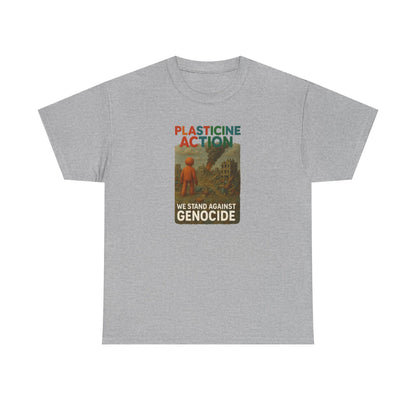 Plasticine Action Heavy Cotton Tee, Stand Against Genocide, Activist Wear, Social Justice Shirt, Awareness Tee, Thought Provoking Apparel