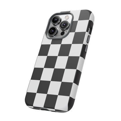 Black and White Checker iPhone Case, Stylish iPhone Cover for Teens, Holiday Gift, Unique Mobile Accessories, Tough Protection