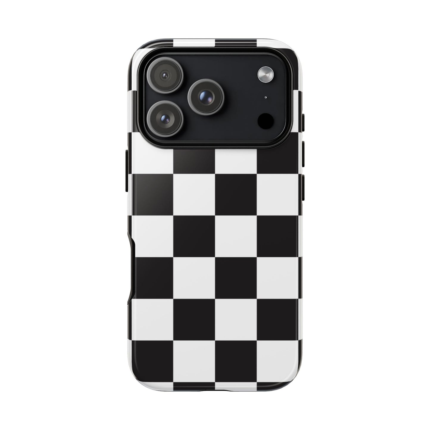 Black and White Checker iPhone Case, Stylish iPhone Cover for Teens, Holiday Gift, Unique Mobile Accessories, Tough Protection