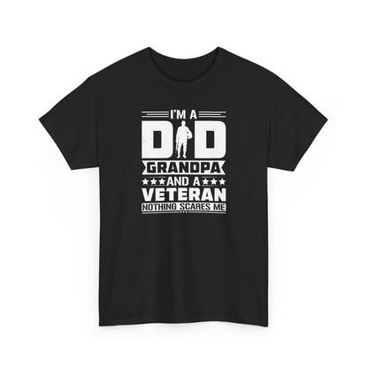Funny Veteran Grandpa Cotton T-Shirt, Perfect Gift for Father's Day, Military Families, Memorial Day, Patriotic Shirt, Military Pride
