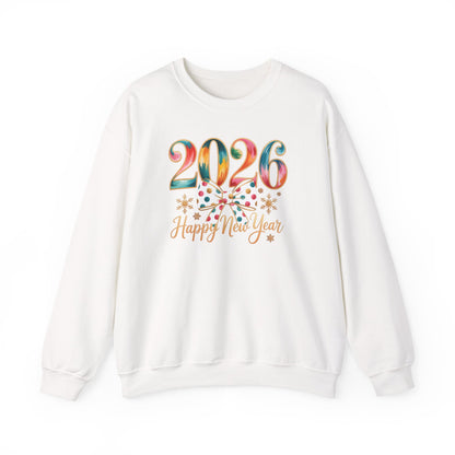 2026 Happy New Year Sweatshirt, Colorful New Year Crewneck, NYE Party Shirt, New Year Gift for Her, Holiday Winter Pullover