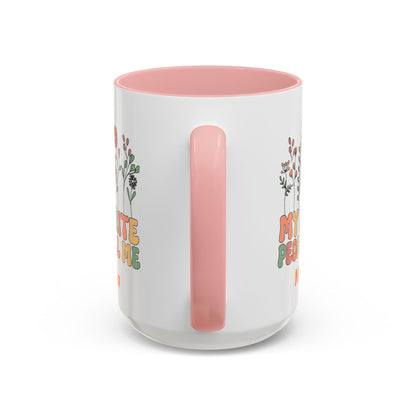 Personalized Floral Accent Mug, My Favorite People Call Me Coffee Cup, Perfect Gift for Friends, Family, Birthdays, Home Décor