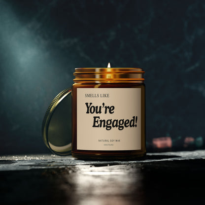 Engagement Scented Candle, You're Engaged Gift, Wedding Celebration, Romantic Home Decor, Natural Soy Wax, Candle for Couples