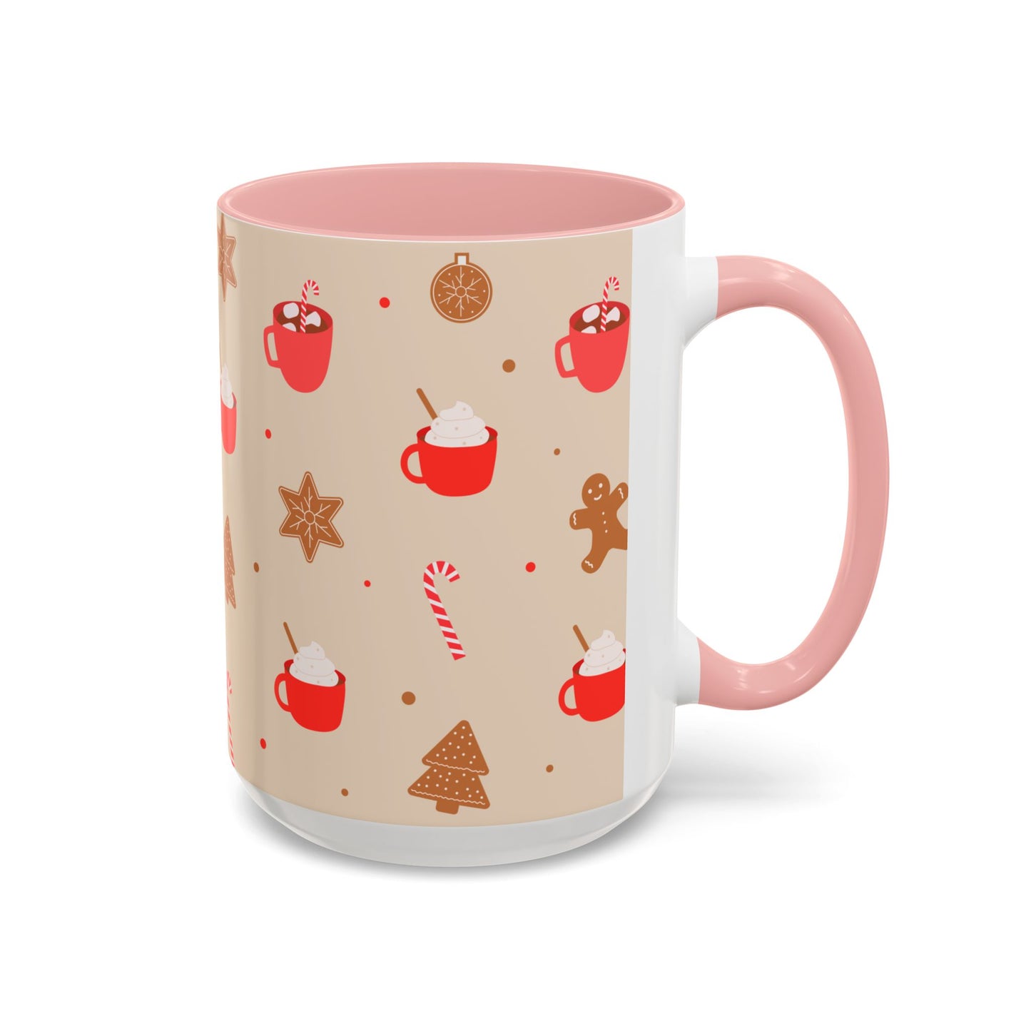 Festive Accent Coffee Mug, Holiday Gift, Hot Chocolate Lover, Christmas Decor, Winter Vibes, Cozy Mugs, Gift for her