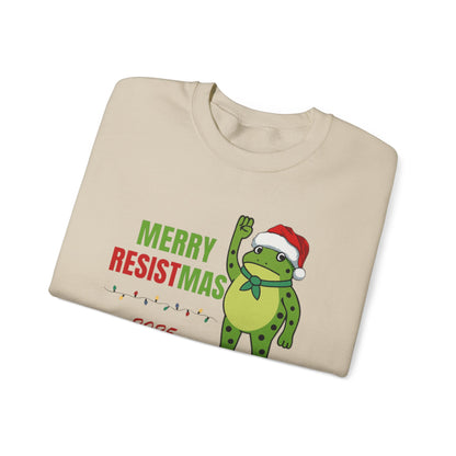 Merry Resistmas 2025 Crewneck Sweatshirt - Unisex Holiday Gift, Christmas Sweater, Funny Sweatshirt, Winter Apparel, Seasonal Fashion