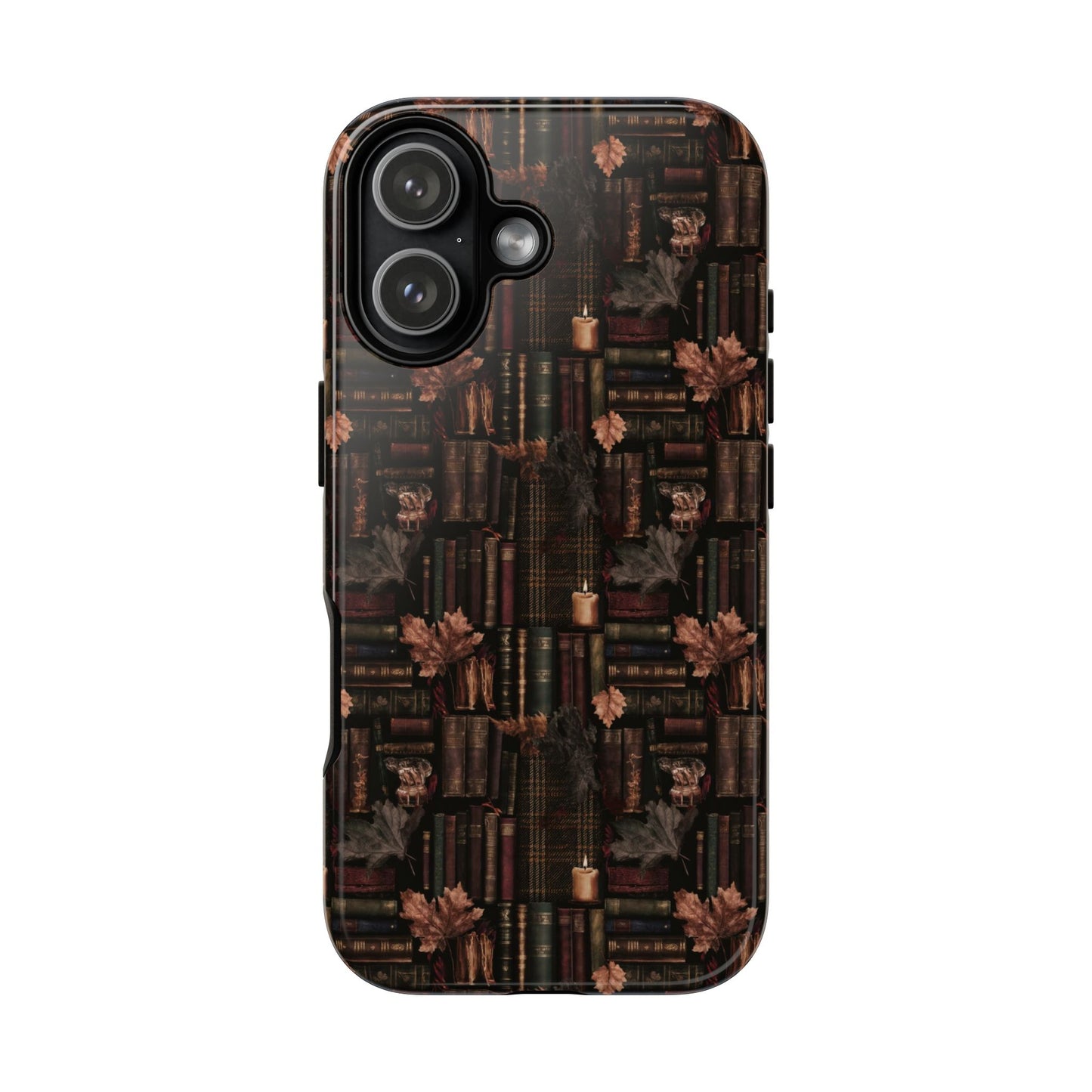 Gothic Phone Case Dark Academia Literary iPhone Samsung Cover with Books & Flowers, Phone case
