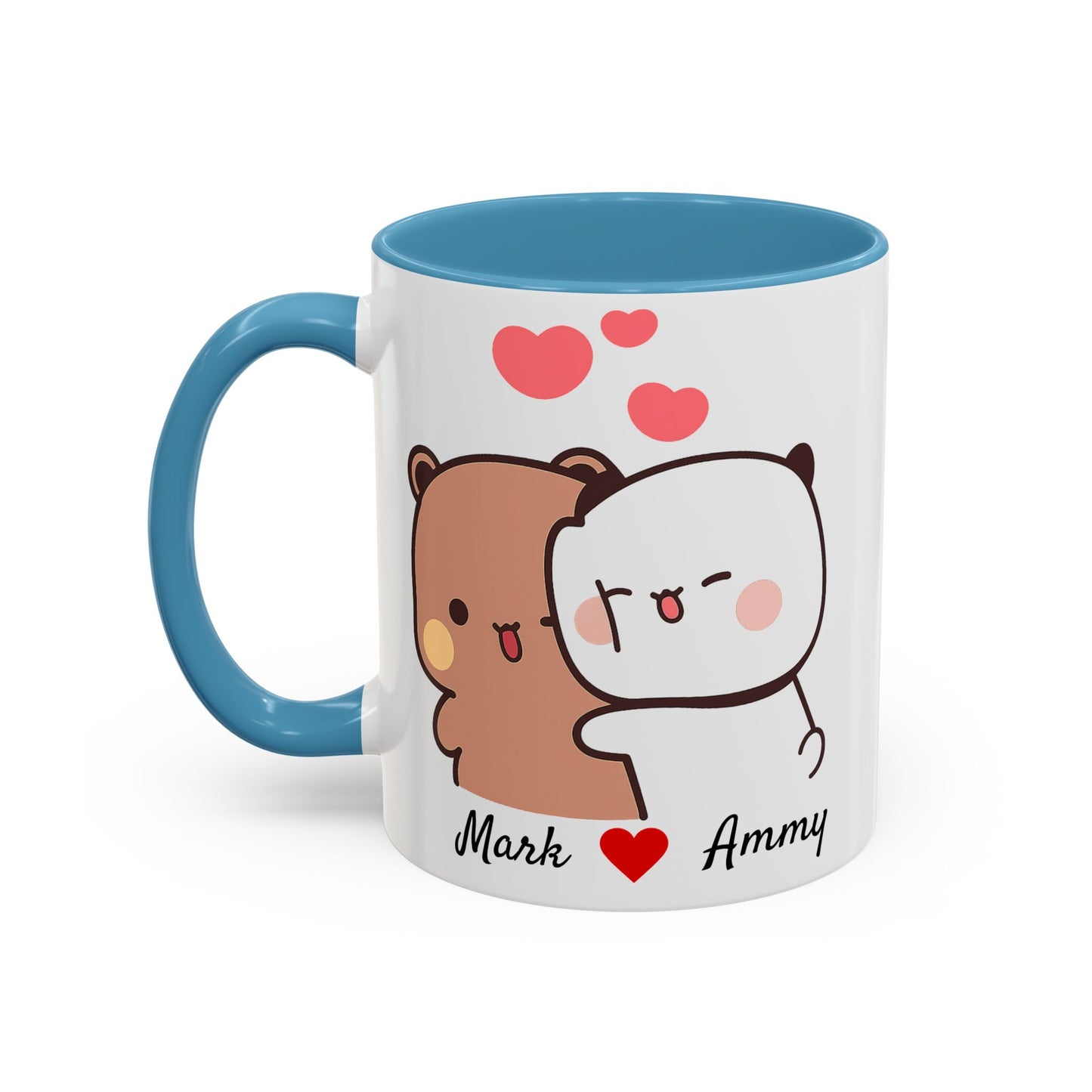 Personalized Dudu Bubu Mug | Cute Bear Coffee Cup | Color Handle Mug | Birthday Christmas Gift | Funny Mug for Her Him Valentine Gift