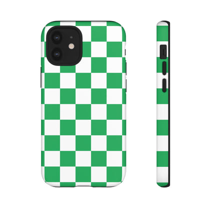 Green Checkerboard Phone Case, iPhone 17 Pro, 17, 16, 15, 14, 13, 12, 11, X, XR, XS MAX, Mobile Cover, Gift for Students, Phone Accessory