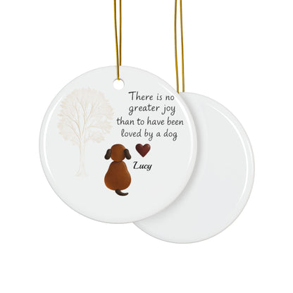 There Is No Greater Joy Dog Ornament, Pet Memorial Ceramic Keepsake, Dog Lover Christmas Ornament, Pet Quote Decor
