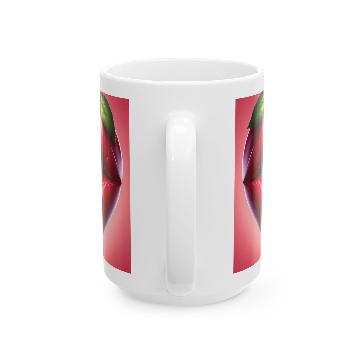 Cherry Lips Mug, Cute Retro Coffee Mug, Pop Art Ceramic Cup, Aesthetic Lips Design Mug, Gift for Coffee Lovers, 11oz 15oz