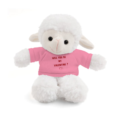 Will You Be My Valentine ? Teddy Bear, Plush Animal with T-Shirt, Cute Valentine's Day Gift, Stuffed Bear for Kids or Love