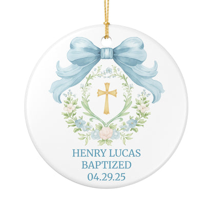 Personalized Girls Baptism Ornament Custom Christening Ornament Baptized Ornament First Communion Gift Baptism Gift Christmas Baby Boy Gift