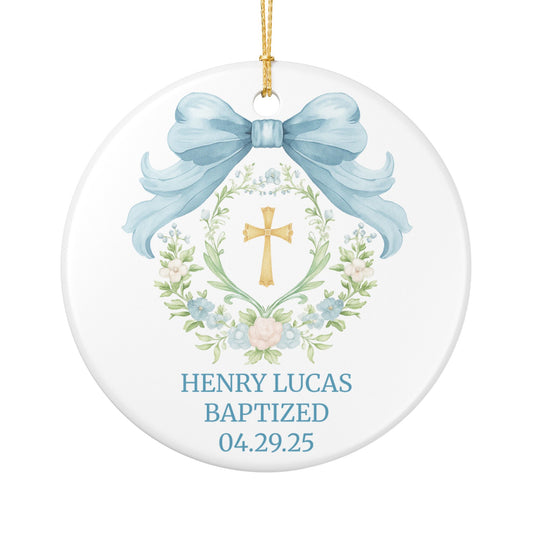 Personalized Girls Baptism Ornament Custom Christening Ornament Baptized Ornament First Communion Gift Baptism Gift Christmas Baby Boy Gift