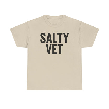 Salty Vet Unisex Heavy Cotton Tee, Funny Gift For Veteran, Casual Shirt, Animal Lover Apparel, Unique Gift for Veterinarians