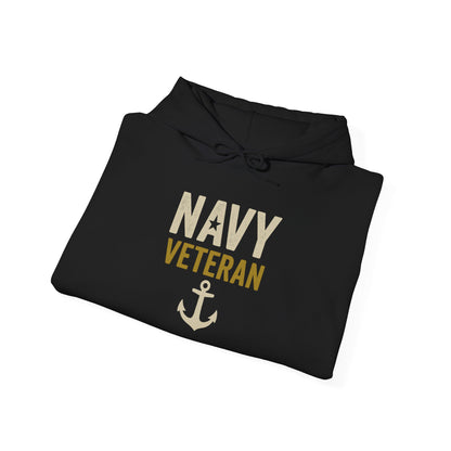 Navy Veteran Hoodie| Patriotic Military Pullover with Anchor | US Navy Gift for Men & Women | Veteran Pride Crewneck