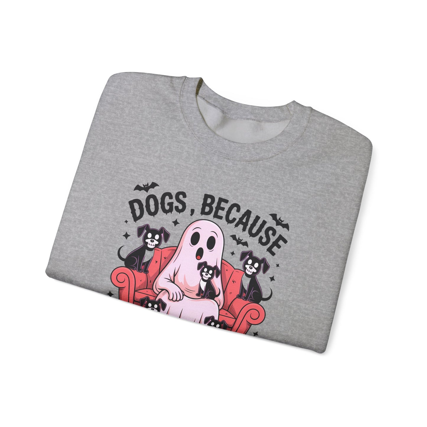 Cozy Halloween Sweatshirt, Funny Ghost And Dog Design, Crewneck, Perfect for Dog Lovers, Fall Fashion, Holiday Gift