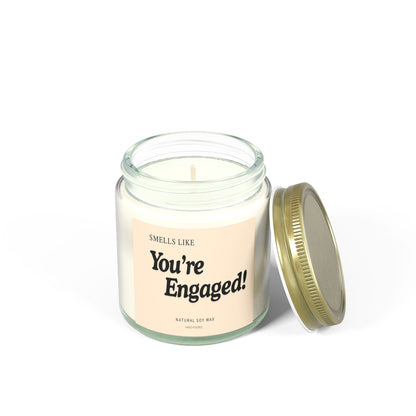 Engagement Scented Candle, You're Engaged Gift, Wedding Celebration, Romantic Home Decor, Natural Soy Wax, Candle for Couples