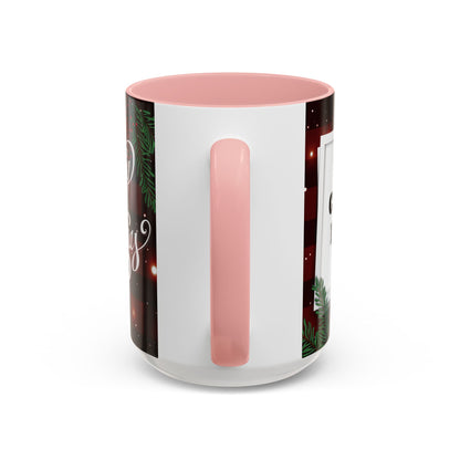 Personalized  Merry Christmas Accent Coffee Mug, Holiday Gift, Xmas Decor, Festive Beverage Cup, Custom Holiday Mug