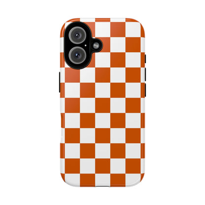 Checkered Phone Case, Checkered Phone Case - iPhone 17 16 15 14 13 12 11 Pro Max  - Trendy Black and Brown Checkerboard
