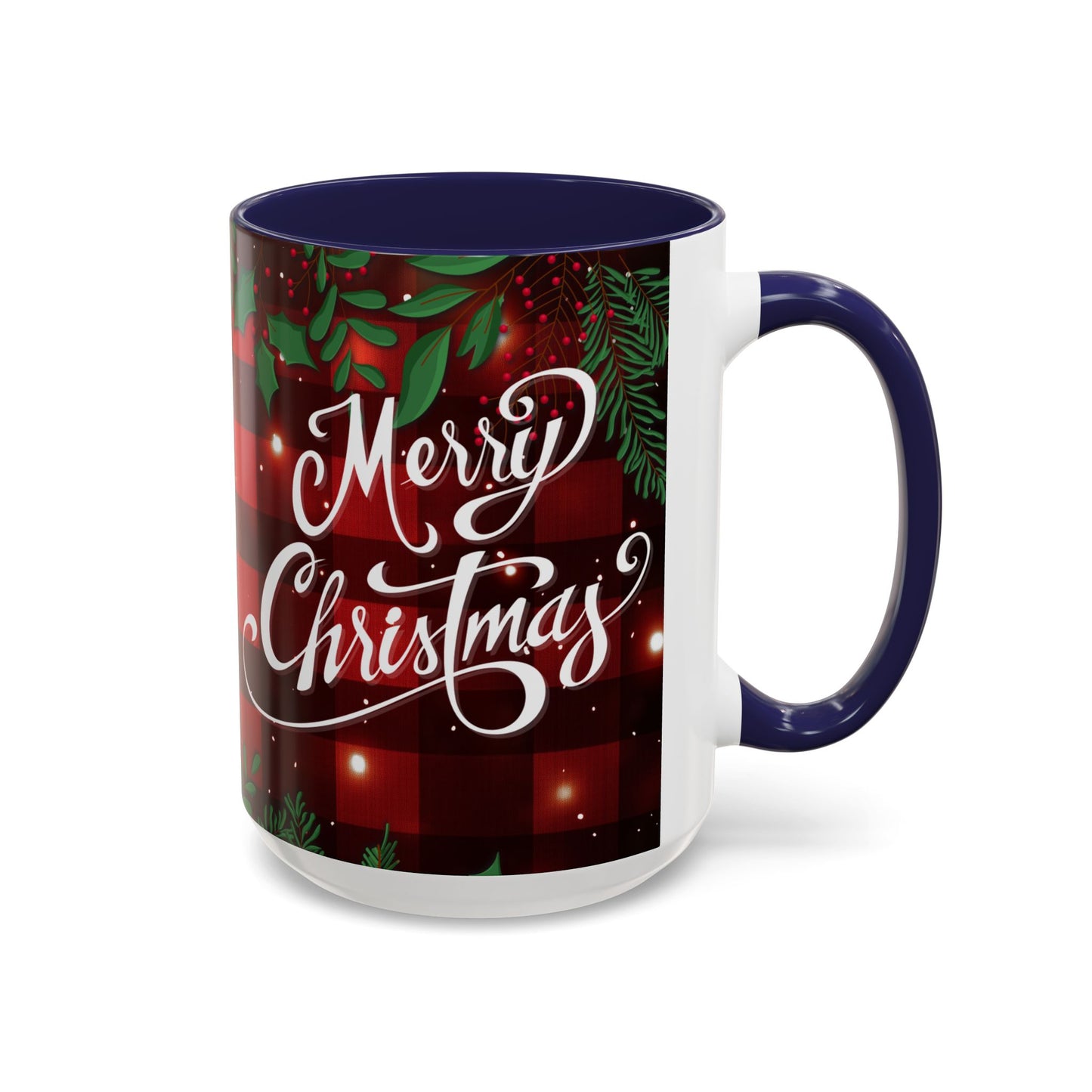 Personalized  Merry Christmas Accent Coffee Mug, Holiday Gift, Xmas Decor, Festive Beverage Cup, Custom Holiday Mug