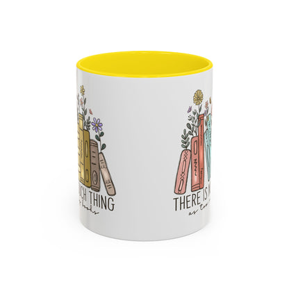 There Is No Such Thing As Too Many Books Mug, Book Lover Accent Coffee Cup, Reading Mug, Floral Bookstack Gift, Cozy Reader Ceramic Mug