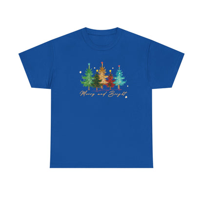 Merry and Bright Trees, Women's Christmas Shirt, Womans Holiday Shirt,Christmas Gift,Chic Winter Shirt,Cute Holiday Tee,Christmas Tree Shirt
