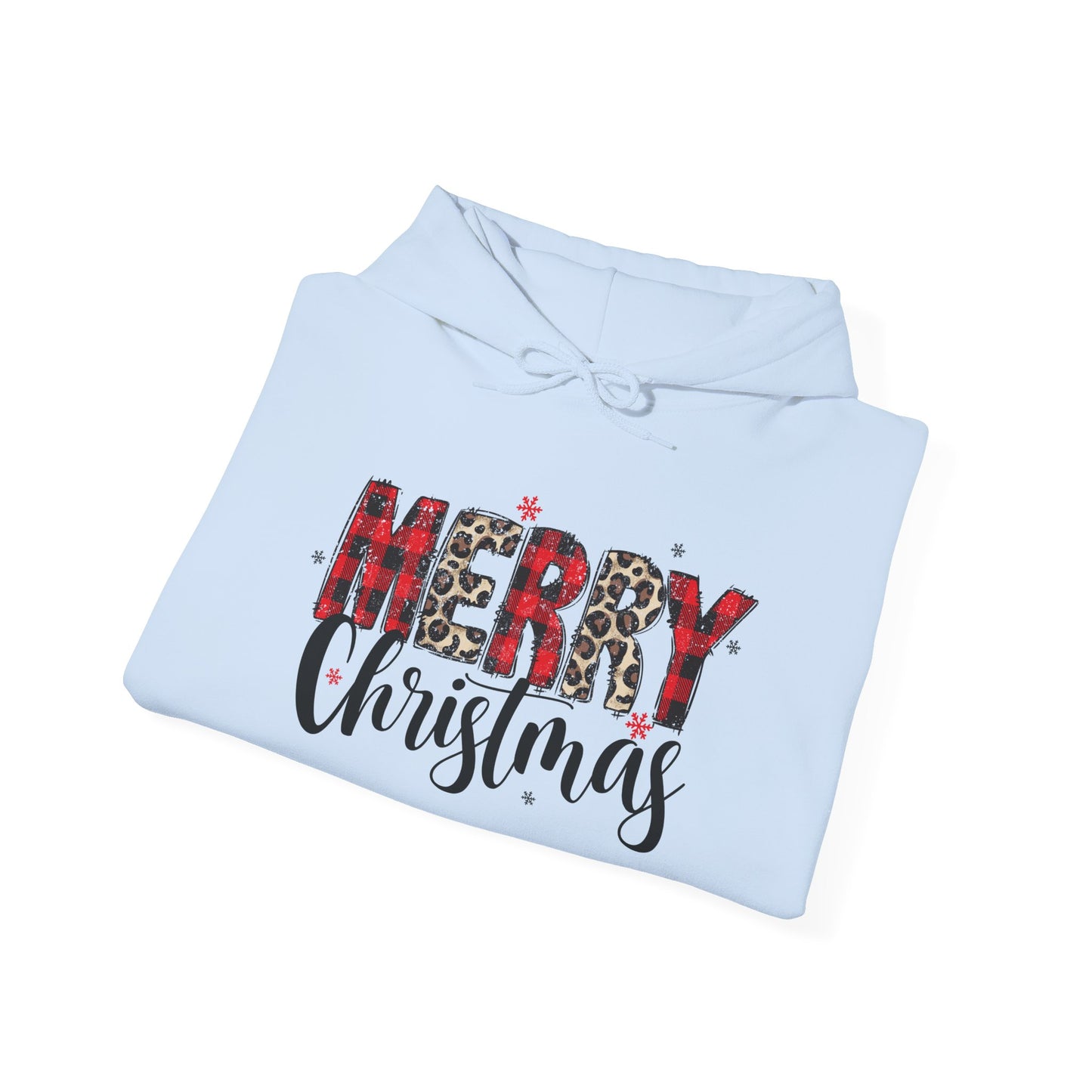 Merry Christmas Hooded Sweatshirt, Cozy Holiday Hoodie, Winter Gift, Christmas Apparel, Festive Sweatshirt, Unisex Christmas Wear