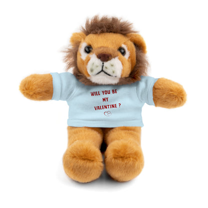 Will You Be My Valentine ? Teddy Bear, Plush Animal with T-Shirt, Cute Valentine's Day Gift, Stuffed Bear for Kids or Love
