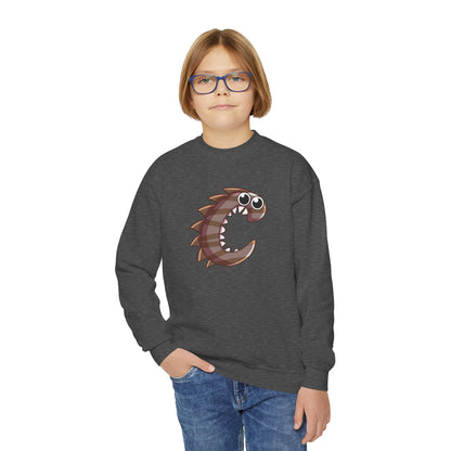 Cute Fish Graphic Youth Crewneck Sweatshirt, Fun Gift, Cozy Wear, Casual Style, Perfect for Kids, Name Initial Sweatshirt, Birthday Gift
