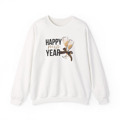 Happy New Year Sweatshirt | Champagne Toast Crewneck | New Year's Eve Party Shirt | Festive Winter Sweater | Cozy NYE Gift for Women Men