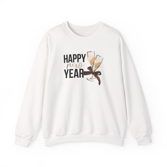 Happy New Year Sweatshirt | Champagne Toast Crewneck | New Year's Eve Party Shirt | Festive Winter Sweater | Cozy NYE Gift for Women Men
