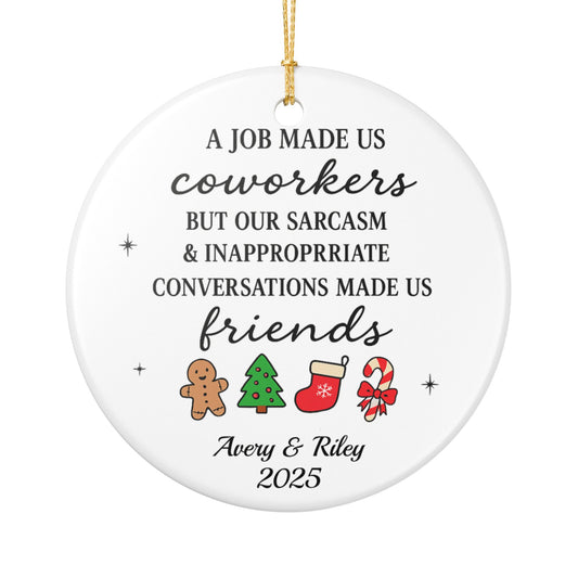 Personalized Coworker Ornament Custom Co-Worker Christmas Ornament for Work Bestie Work Best Friend Ornament Work Bestie Ornament