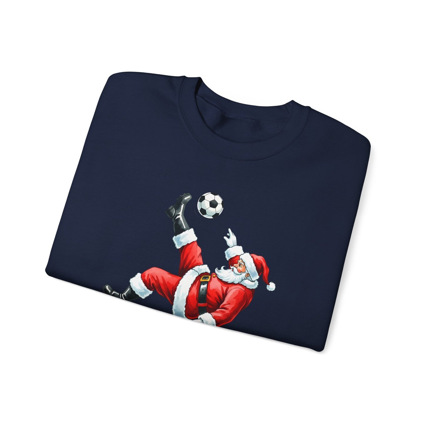 Festive Santa Soccer Crewneck Sweatshirt, Christmas Apparel, Winter Fashion, Holiday Gifts, Sports Lover, Cute Santa Design