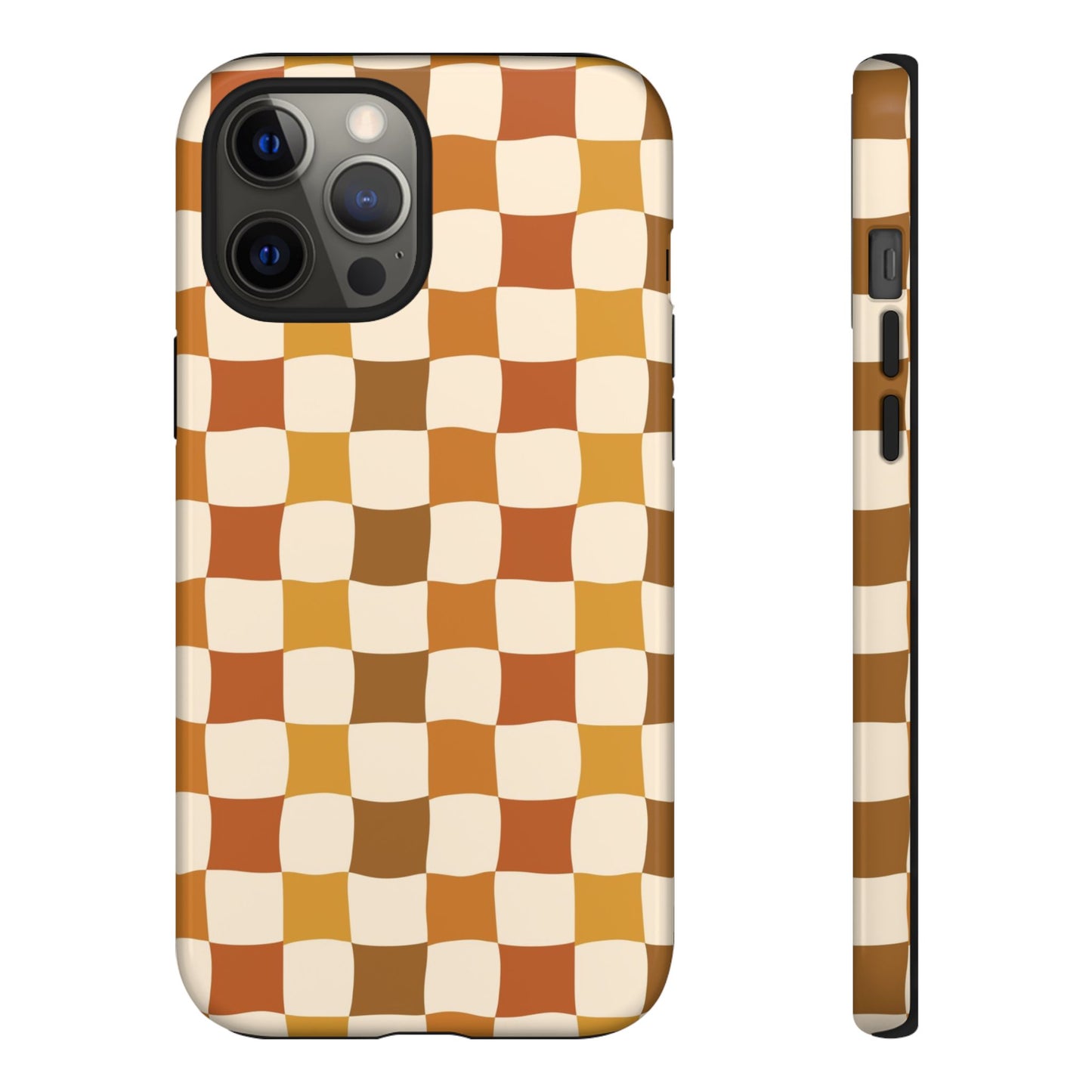 Boho Checked Phone Case, Checkerboard Design, Durable Protection, Phone Cover, Phone case For iPhone and Samsung, Trendy Phone Cover