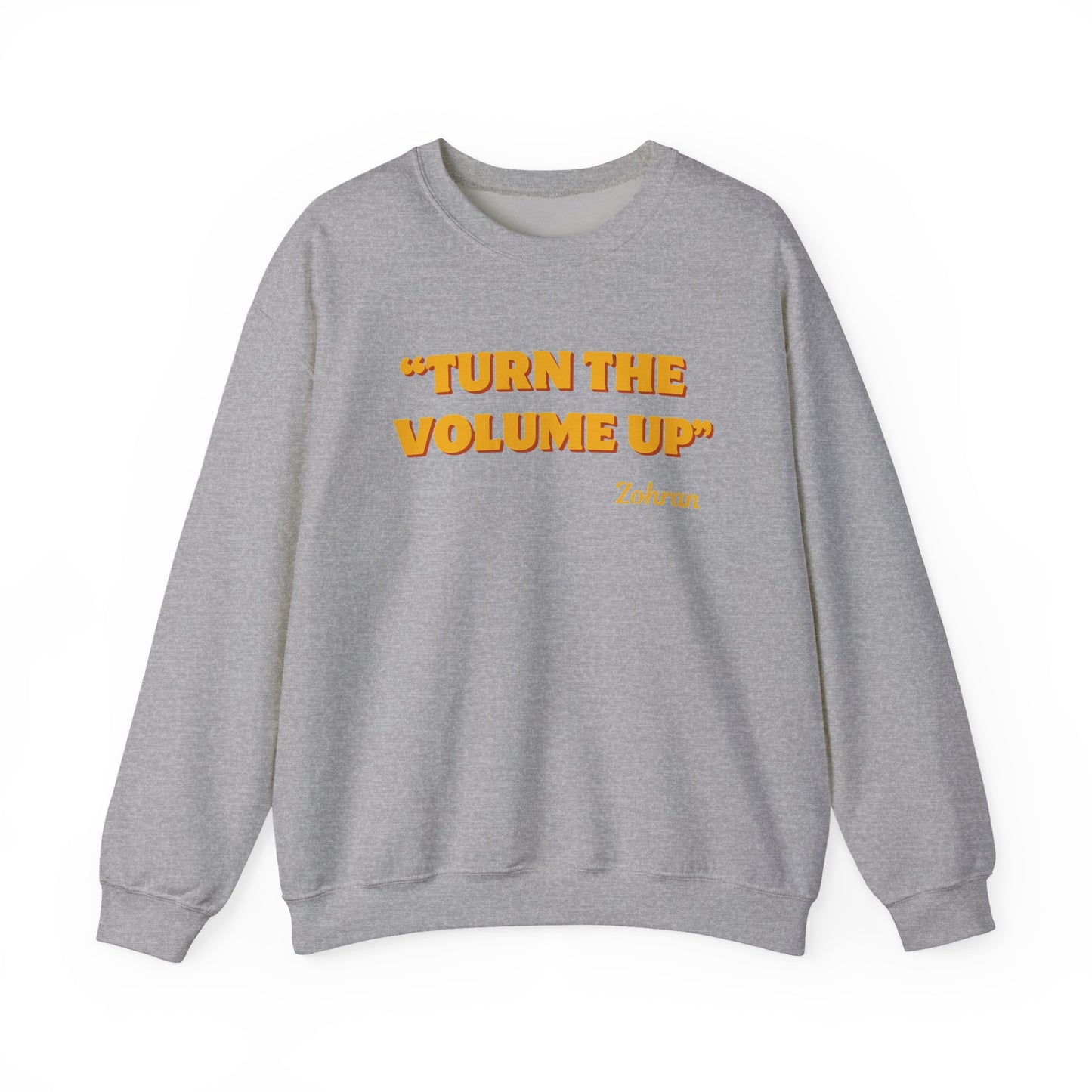 Turn the Volume Up Sweatshirt, Retro Music Quote Crewneck, Minimal Yellow Text Pullover, Cozy Gift for Musicians & Creatives
