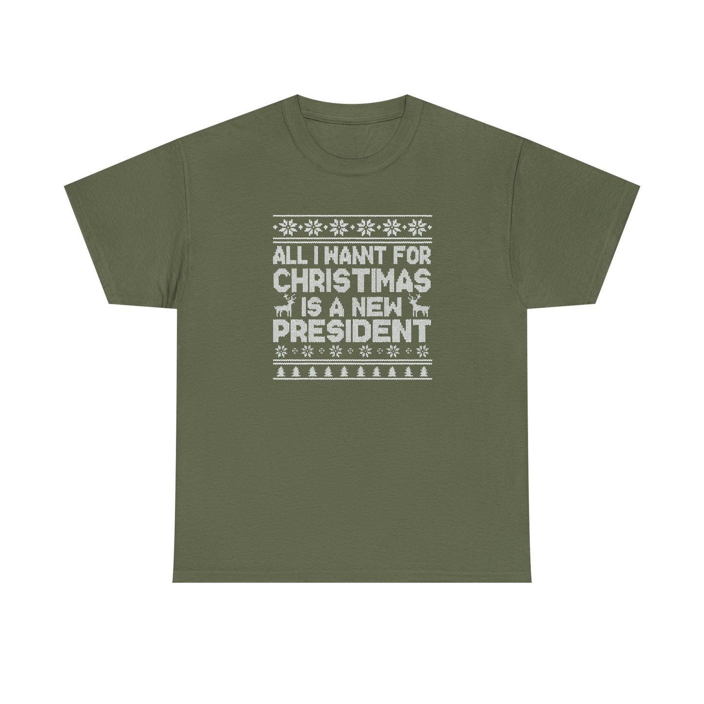 All I Want for Christmas Is a New President T-Shirt, Funny Political Christmas Shirt, Anti Trump Tee, Holiday Graphic Tee Gift