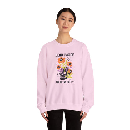 Whimsical Skull Sweatshirt, Cozy Gothic Sweatshirt, Funny Graphic Crewneck, Edgy Gift for Her, Casual Fall Fashion