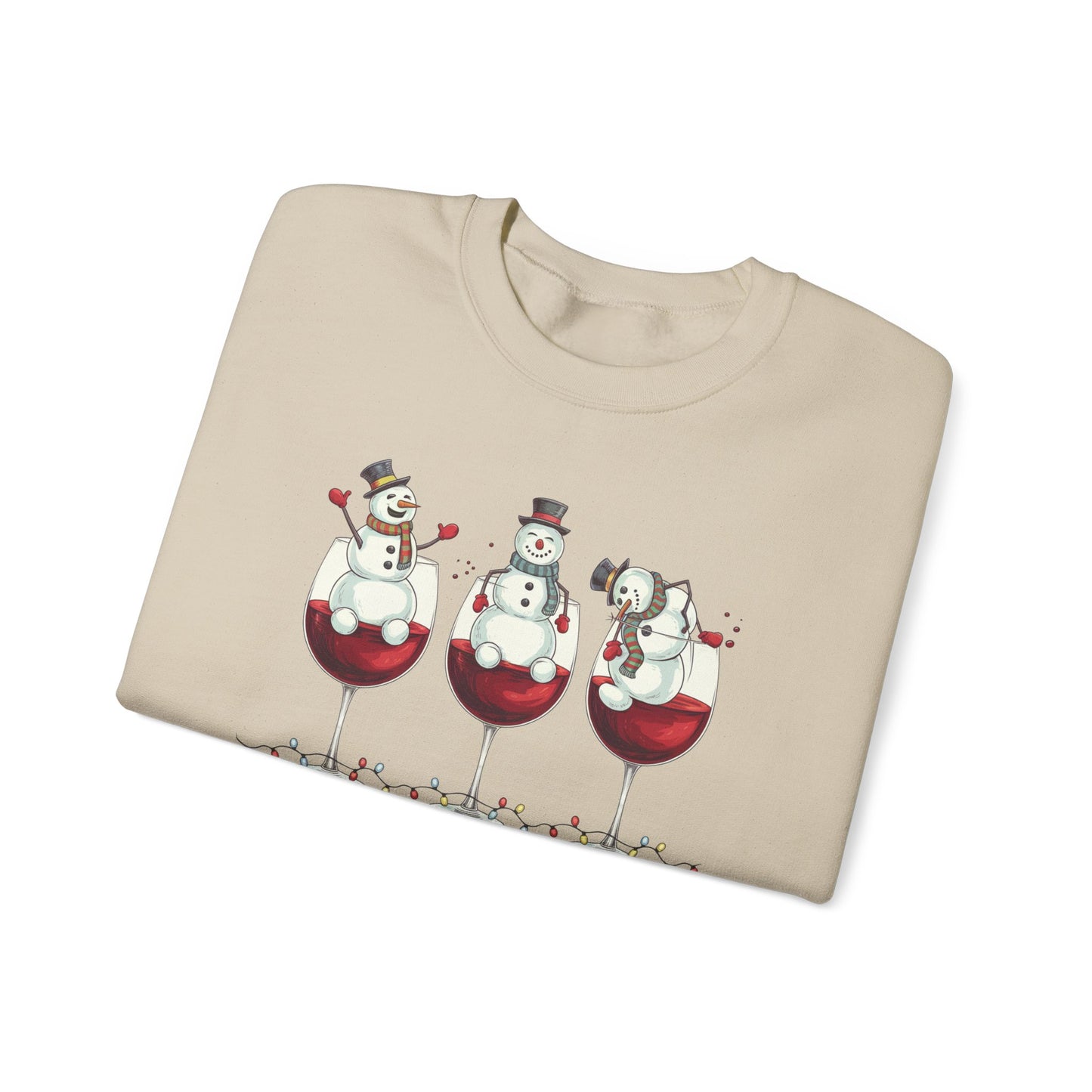 Drink Drank Drunk Christmas Sweatshirt | Funny Wine Lover Holiday Sweater | Snowman Drinking Crewneck | Christmas Gift